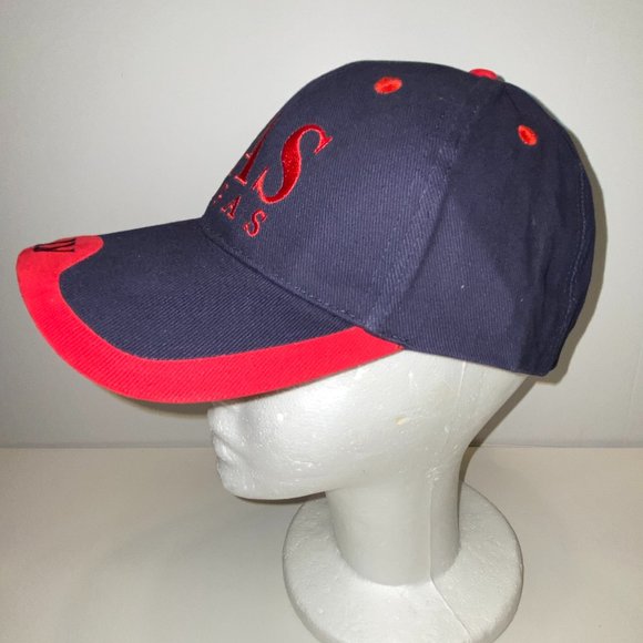 Adult NEW Embroidered Las Vegas Baseball Cap Navy Blue Red Adjustable - Picture 3 of 5